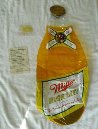 Miller High Life Champagne Of Beers Inflatable Bottle 26 " Tall