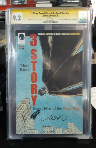 3 Story Secret Files Of The Giant Man Nn Cgc Ss 9.  2 Sign And Sketch Matt Kindt