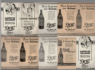9 Ad French 1927 Beer Dow Differents