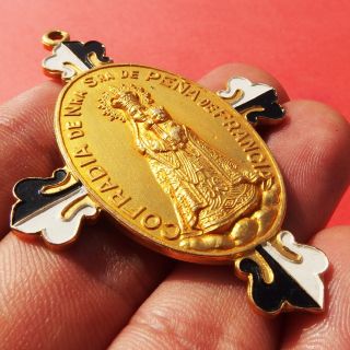 LARGE OUR LADY OF PENAFRANCIA MEDAL OLD BLESSED VIRGIN MARY RELIGIOUS CHARM 3
