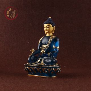 Shakyamuni Buddha Statue Medicine Guru Amitabha Trikala Ancient Resin Liuli 01