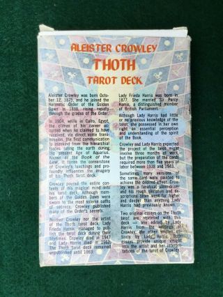 Complete 1978 Thoth Tarot Deck Aleister Crowley and Instructions EC 3
