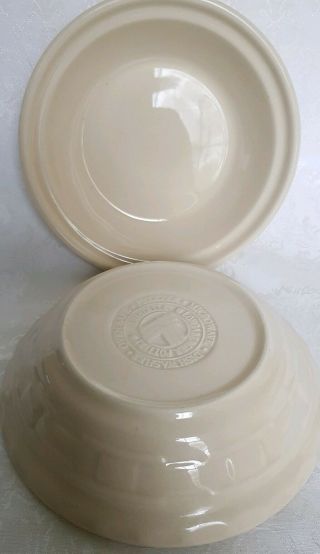 2 Longaberger Woven Traditions Ivory Bowls 7 1/4 " Pottery