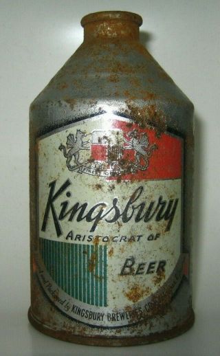 Old Kingsbury " Aristocrat " Cone Top Crowntainer Beer Can Sheboygan,  Wisconsin