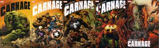 Absolute Carnage 1,  2,  3,  4,  5 Kyle Hotz Connecting Variant Comic Set Marvel
