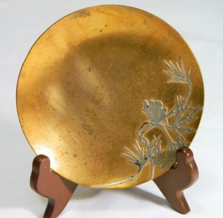 Decorative Plate/heintz Art Metal/bronze/sterling Silver/leaf Design/arts Crafts