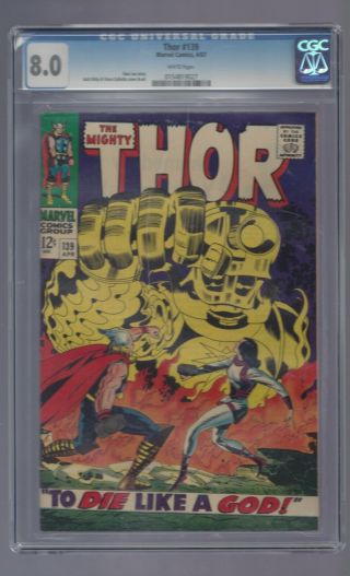 The Mighty Thor 139 Cgc 8.  0 Jack Kirby 1967 Thor Loki