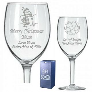 Personalised Wine Glass Dad Mum Grandad Nanny Christmas Birthday Gift 073