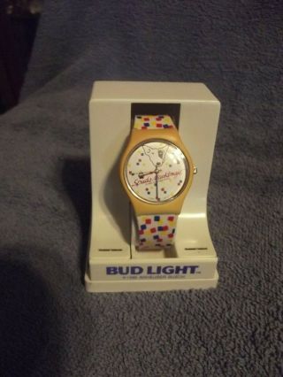 1986 Bud Light Anheuser Busch Spuds Mackenzie Confetti Watch