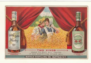 Early Pre Prohibition Golden Grain Whiskey Buffalo Distilling Co.  Buffalo Ny Pc