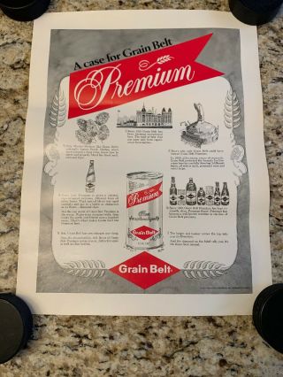 1973 Grain Belt Beer Advertising Poster Minneapolis Minnesota