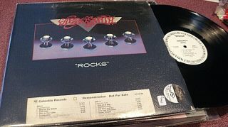 Aerosmith Rocks Lp White Label Promo Timing Strip Inner Slv Nm Vinyl