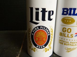 Set of (3) Miller Lite Official Partner of the Buffalo Bills Lidless Cans Excell 2