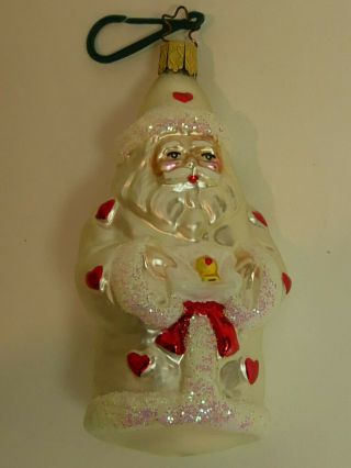Christopher Radko Christmas Ornament Santa Claus With Hearts