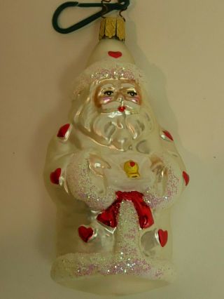 Christopher Radko Christmas Ornament Santa Claus with Hearts 2