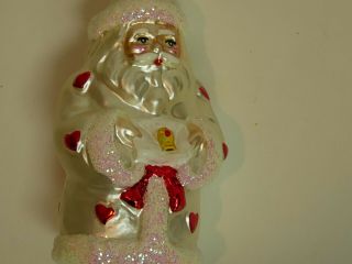 Christopher Radko Christmas Ornament Santa Claus with Hearts 3