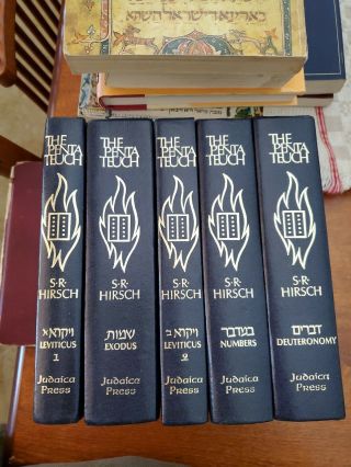 5 Vol.  Set Samson R.  Hirsch The Pentateuch Hebrew & English Jewish Book Judaica