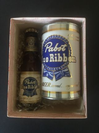 Pbr Pabst Blue Ribbon Beer Promotional Box Set Nos Label Intro Circa 1950’s