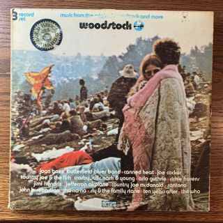Woodstock Soundtrack Cotillion Sd3 - 500 Stereo 3 Lp Album,  1970,  Vg,