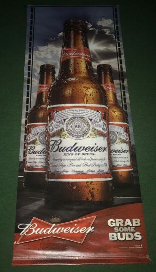 Double - Sided Kevin Harvick Budweiser Beer Banner (59 - 1/2” X 22”)