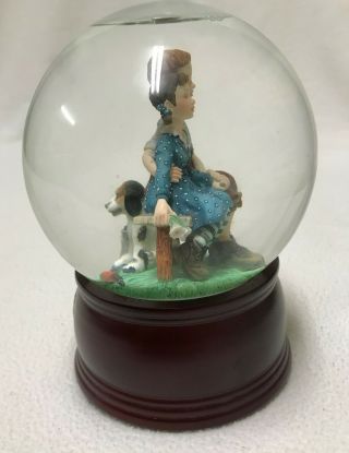 Norman Rockwell The Saturday Evening Post Puppy Love Musical Snow Globe 2