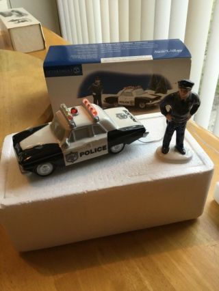 Department 56 Snow Village On The Beat Set Of 2 Police Car And Officer