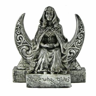Small Moon Goddess Statue - Silver Finish - Dryad Designs - Wicca Wiccan Pagan