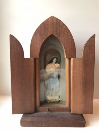 Madonna Icon Music Box Wooden Case Martha Eaton 1940 