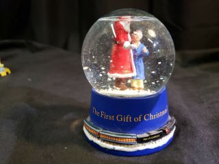 The Polar Express First Gift Of Christmas 3 1/2 " Snow Globe Hallmark Rare Htf