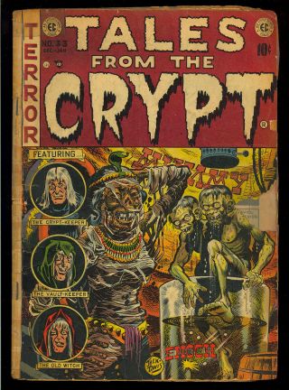 Tales From The Crypt 33 Pre - Code Origin Crypt Keeper Ec Horror Comic 1952 Fr - Pr