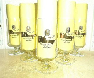 6 Bitburger Brauerei Bitburg Bitte Ein Bit 0.  2l German Beer Glasses