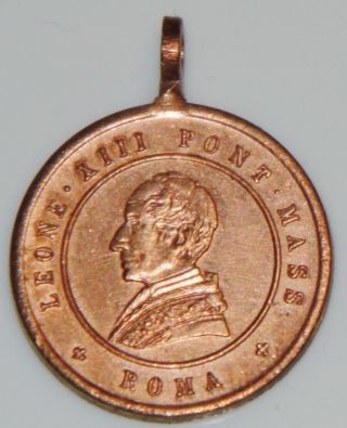 Rare Papal Holy Medal 1888 Pope Leo Xiii Encyclical On Italian Immigrants Bronze