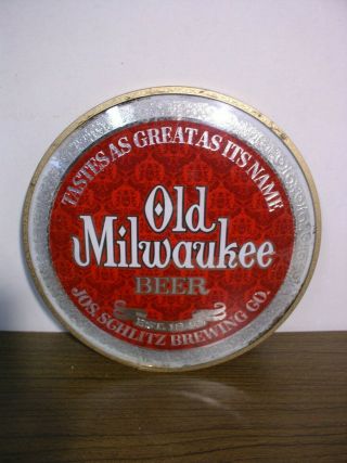 Old Milwaukee Beer Glass Sign Jos.  Schlitz Brewing Co.