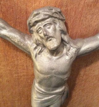 Antique French Crucifix Jesus Christ Corpus Christi Cross Replacement 10” Silver