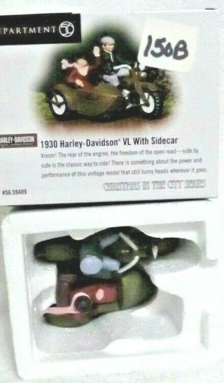 Dept 56 Christmas In The City 1930 Harley - Davidson Vl With Sidecar - 59409