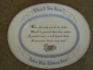 1954 “what’ll You Have?” Pabst Blue Ribbon Beer Advertisement Plate