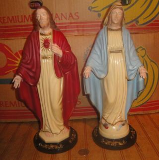 Vintage Hartland Plastics Madonna Virgin Mary & Jesus 12.  5 " Statues Figures