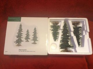 Dept 56 Village Accessories " Pine Trees With Pine Cones " Boxed