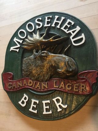 Vintage Moosehead Canadian Lager Beer Bar Sign Advertising 3d Plastic Mold 13”