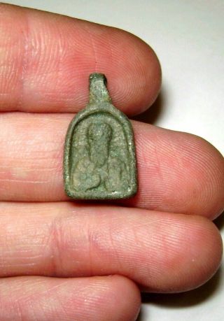 Ancient Very Rare Medieval bronze cast pectoral icon pendant with 