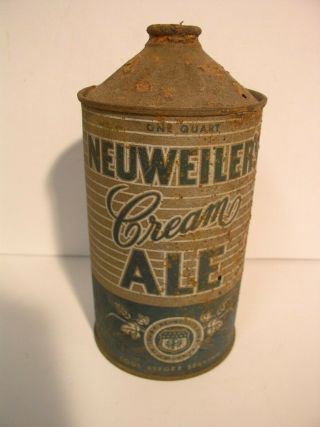 Neuweilers Cream Ale Quart Cone Top Beer Can Allentown Pa