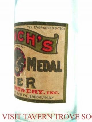 Scarce 1930s Munch Gold Medal York Beer Bottle Tavern Trove 2