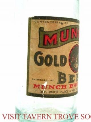 Scarce 1930s Munch Gold Medal York Beer Bottle Tavern Trove 3