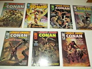 The Savage Sword Of Conan 1 - 7 (1974 - 1975 Curtis) 7 Issues