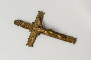 ⭐ antique French crucifix,  religious cross bronze,  pendant 2