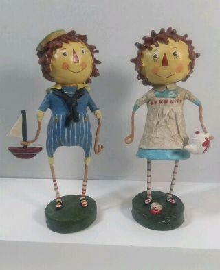 Lori C Mitchell Raggedy Ann & Andy Art Figurine 6.  5 "