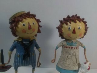 LORI C MITCHELL Raggedy Ann & Andy Art Figurine 6.  5 
