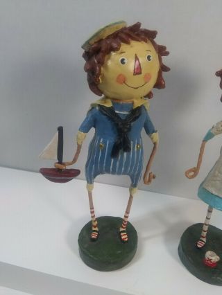 LORI C MITCHELL Raggedy Ann & Andy Art Figurine 6.  5 