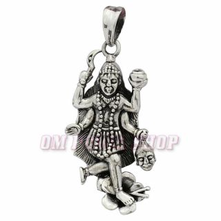 Maa Kali Pendant In Pure Sterling Silver Hindu Goddess Idol Locket Durga