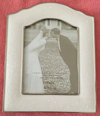 1 Nos Lenox Picture Frame Wedding Promises Opal Innocence 5 " X 7 " Mib